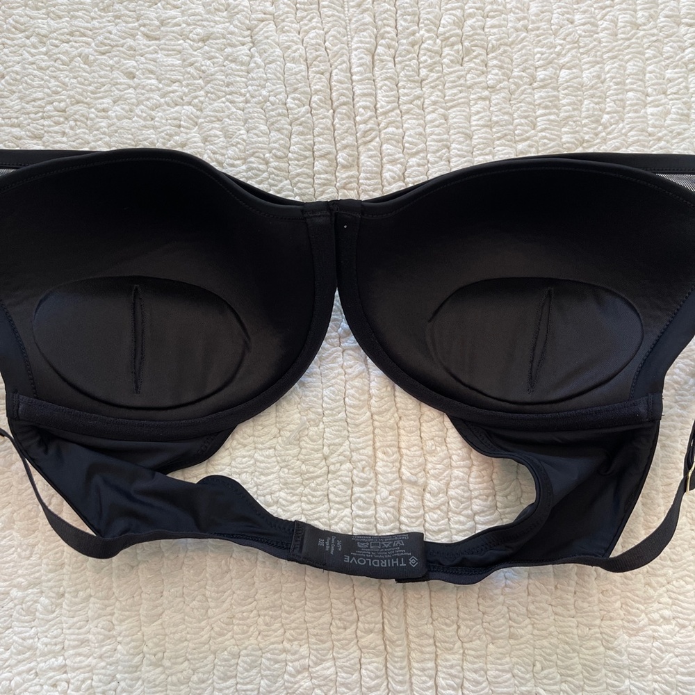 Third Love 24/7 Classic Contour Plunge Bra Size 32E Black Underwire - Picture 6 of 8